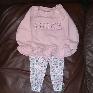 Lucky Brand baby girl long sleeve outfit 6-9 month